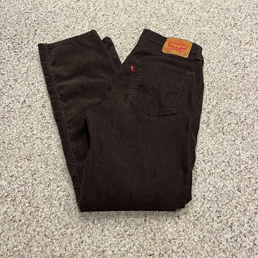 Levi's 505 Corduroy Regular Fit Jeans 32x32 Brown Classic Casual Preppy Fall